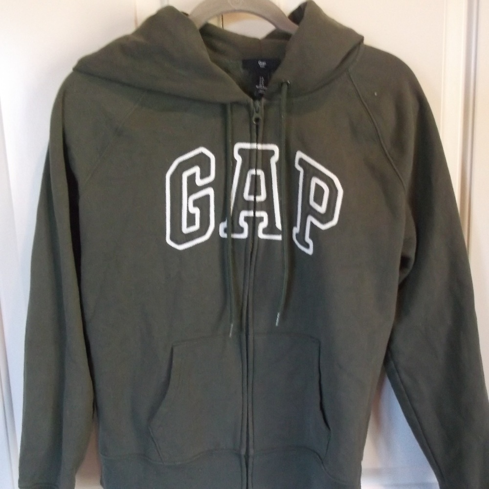 GAP army green zip up hoodie